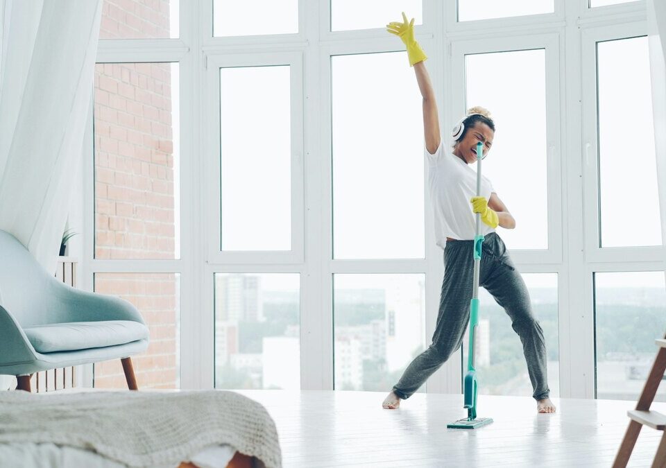 dancing alone while cleaning to move from wallflower to showstopper