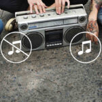 boombox with music on and off icon for virtual dj review